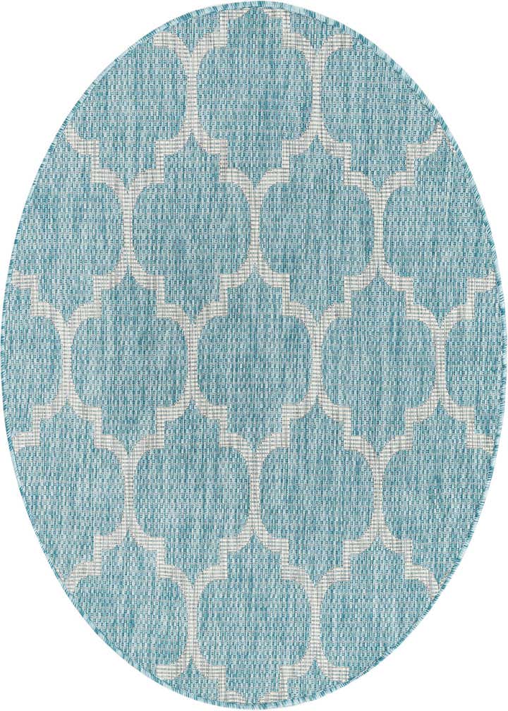 4' x 4' Easy-Clean Trellis Indoor / Outdoor Round Rug