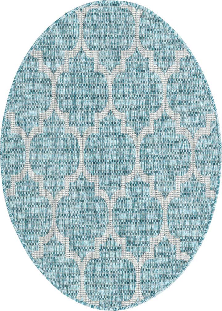 3' x 3' Easy-Clean Trellis Indoor / Outdoor Round Rug