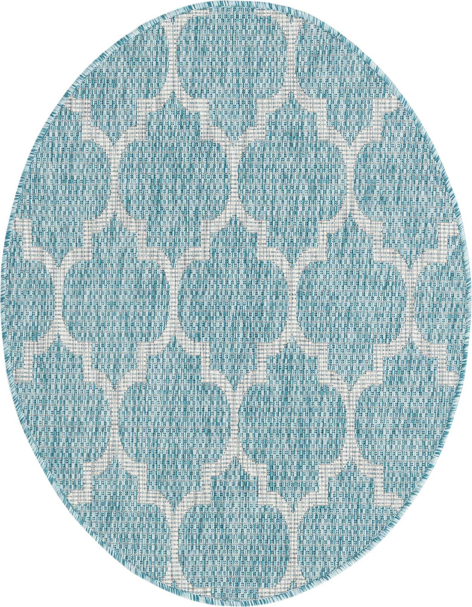 3' x 3' Easy-Clean Trellis Indoor / Outdoor Round Rug