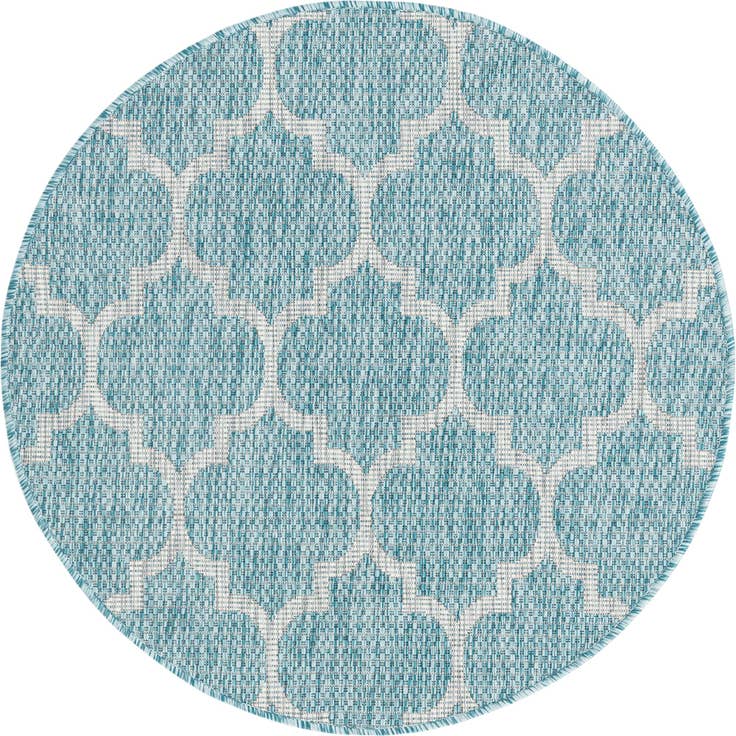Detail image of 3' x 3' Easy-Clean Trellis Indoor / Outdoor Round Rug