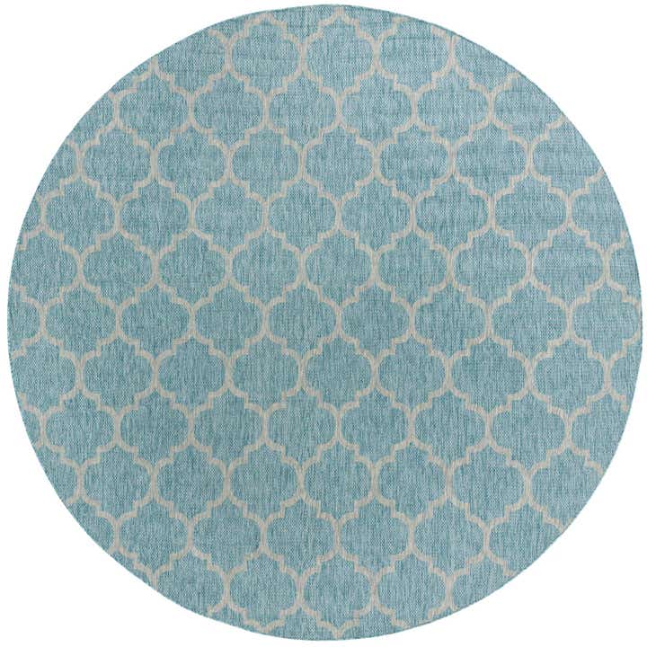 10' 8 x 10' 8 Easy-Clean Trellis Indoor / Outdoor Round Rug