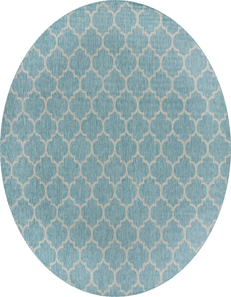 Detail image of 13' x 13' Easy-Clean Trellis Indoor / Outdoor Round Rug