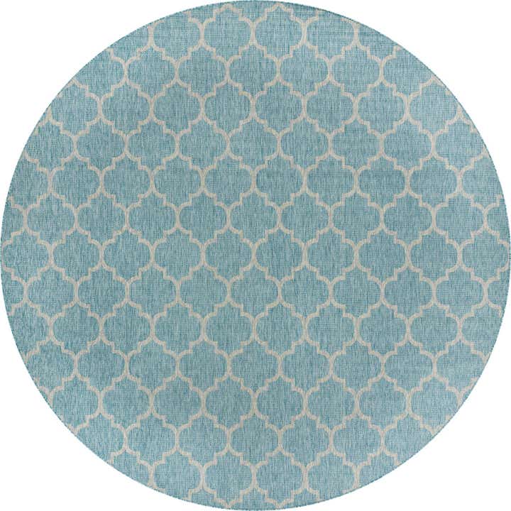 13' x 13' Easy-Clean Trellis Indoor / Outdoor Round Rug