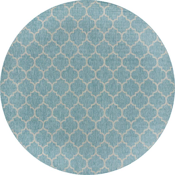 Detail image of 13' x 13' Easy-Clean Trellis Indoor / Outdoor Round Rug