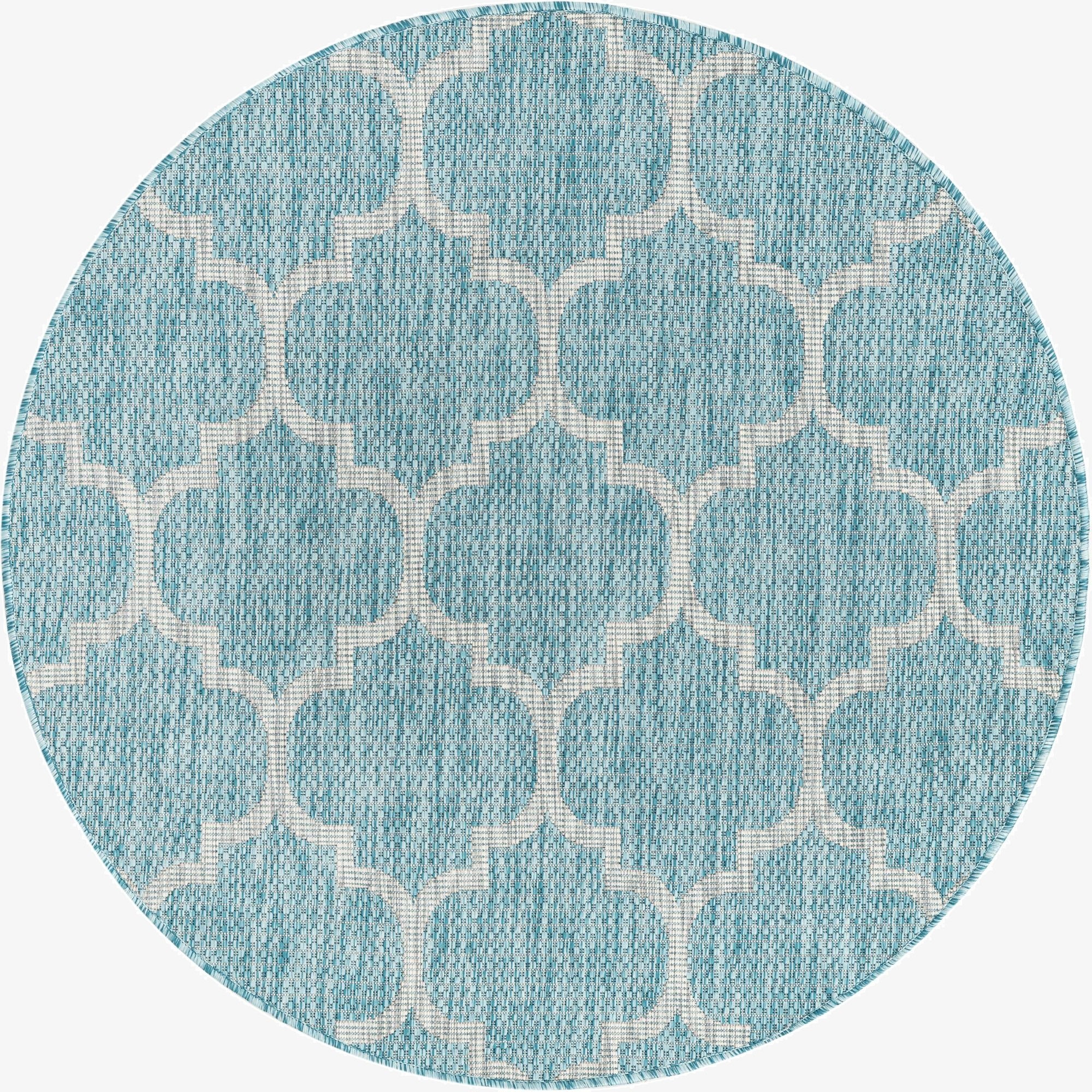 4' x 4'  Washable Trellis Indoor / Outdoor Round Rug
