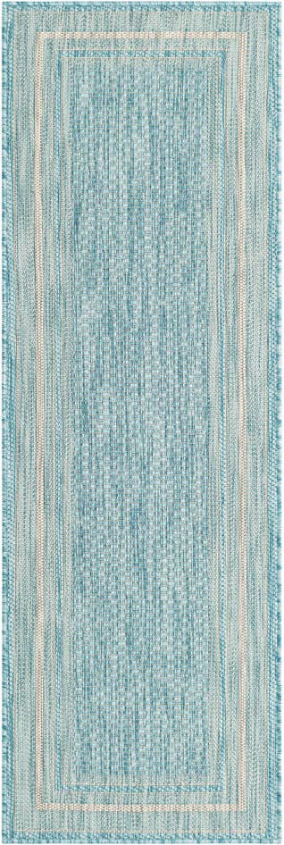 Detail image of 2' x 6' Easy-Clean Border Indoor / Outdoor Runner Rug