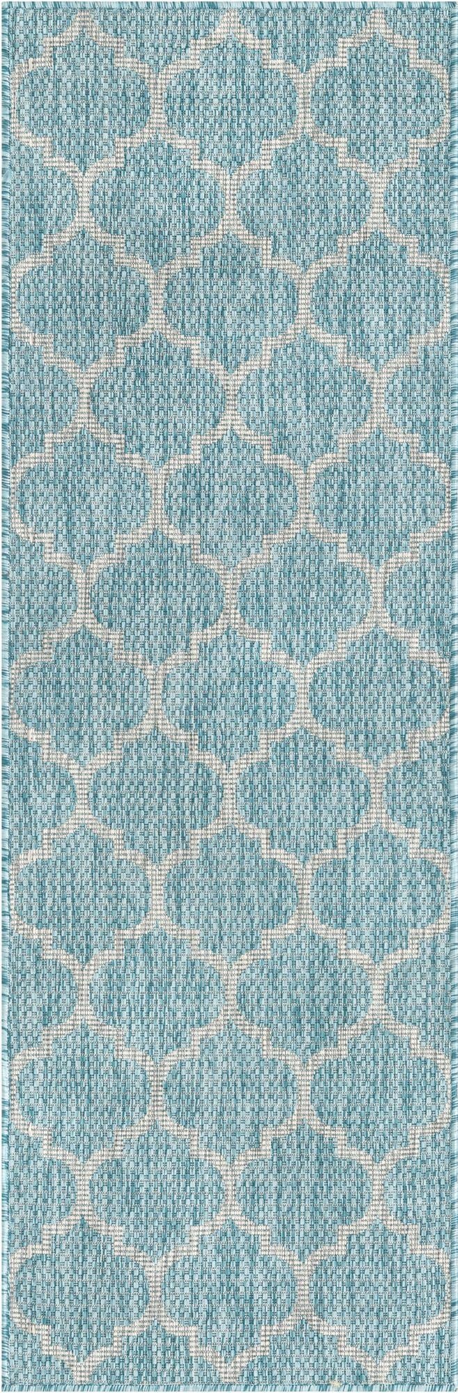 Primary image 2' x 6'  Washable Trellis Indoor / Outdoor Runner Rug