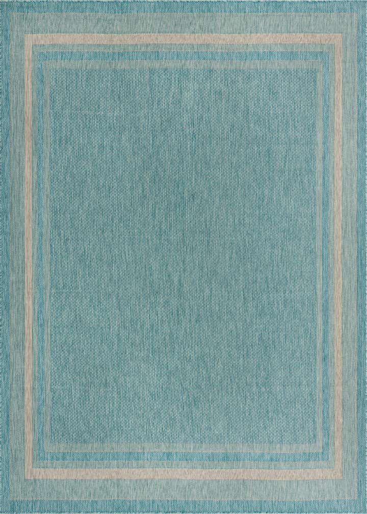 10' 8 x 10' 8 Easy-Clean Border Indoor / Outdoor Square Rug
