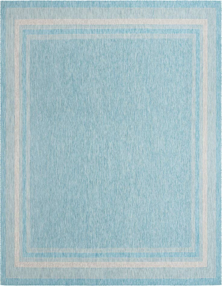 Detail image of 13' x 13' Easy-Clean Border Indoor / Outdoor Square Rug