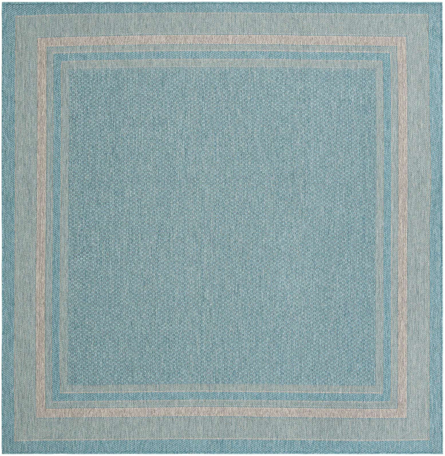 7' 10 x 7' 10 Easy-Clean Border Indoor / Outdoor Square Rug