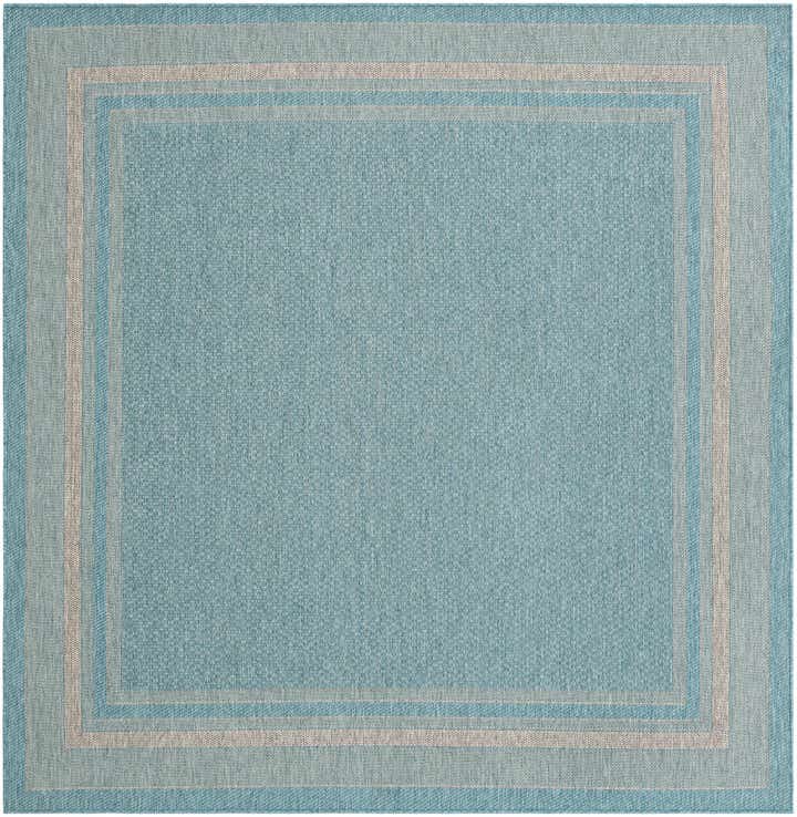 7' 10 x 7' 10 Easy-Clean Border Indoor / Outdoor Square Rug