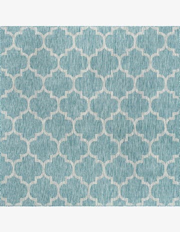 7' 10 x 7' 10 Easy-Clean Lattice Indoor / Outdoor Square Rug