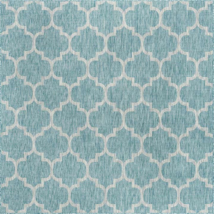 7' 10 x 7' 10 Easy-Clean Lattice Indoor / Outdoor Square Rug