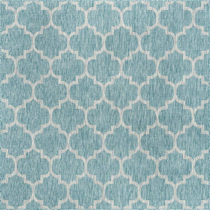 Detail image of 7' 10 x 7' 10 Easy-Clean Lattice Indoor / Outdoor Square Rug