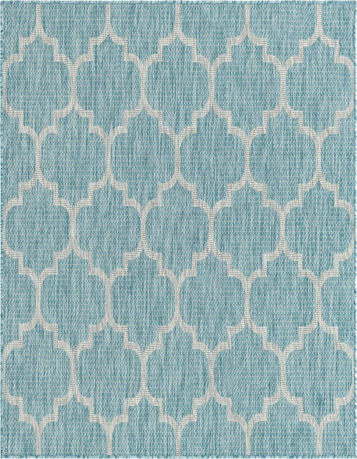 Detail image of 5' 3 x 5' 3 Easy-Clean Lattice Indoor / Outdoor Square Rug