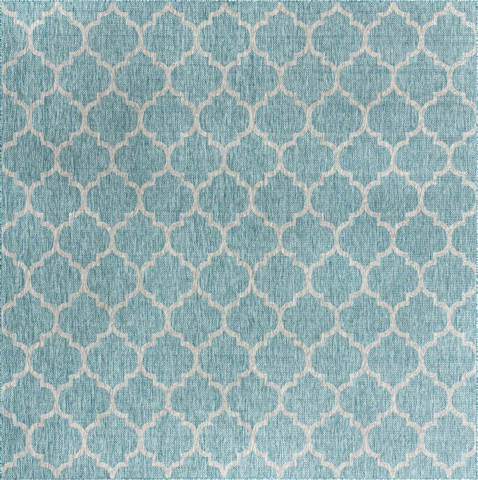 10' 8 x 10' 8 Easy-Clean Lattice Indoor / Outdoor Square Rug