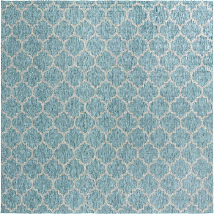 13' x 13' Easy-Clean Lattice Indoor / Outdoor Square Rug