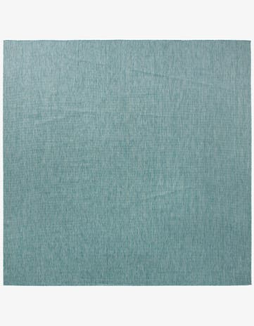 Aquamarine Easy-Clean Solid Indoor / Outdoor Square Rug