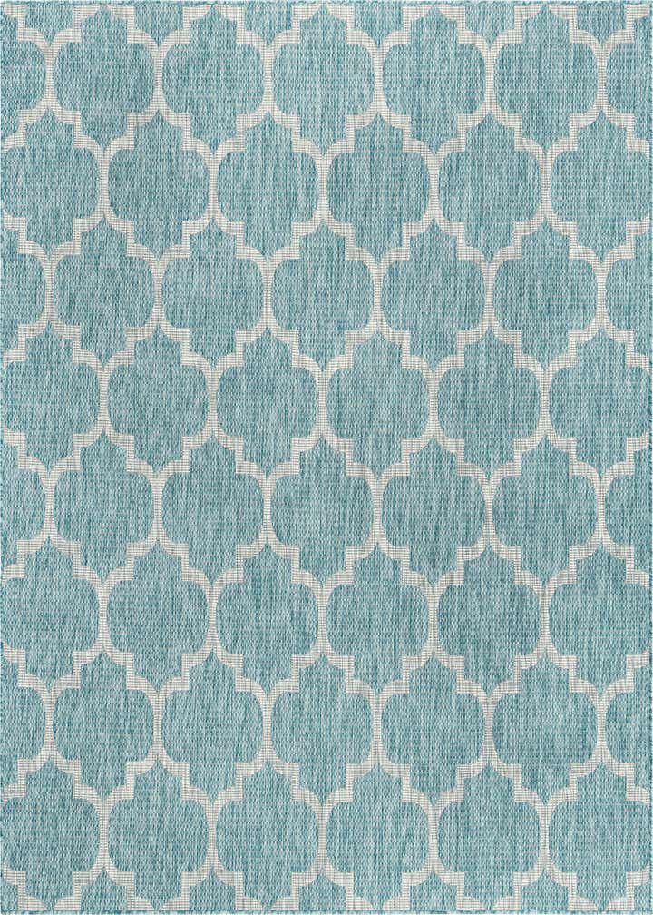 7' 10 x 7' 10 Easy-Clean Trellis Indoor / Outdoor Square Rug