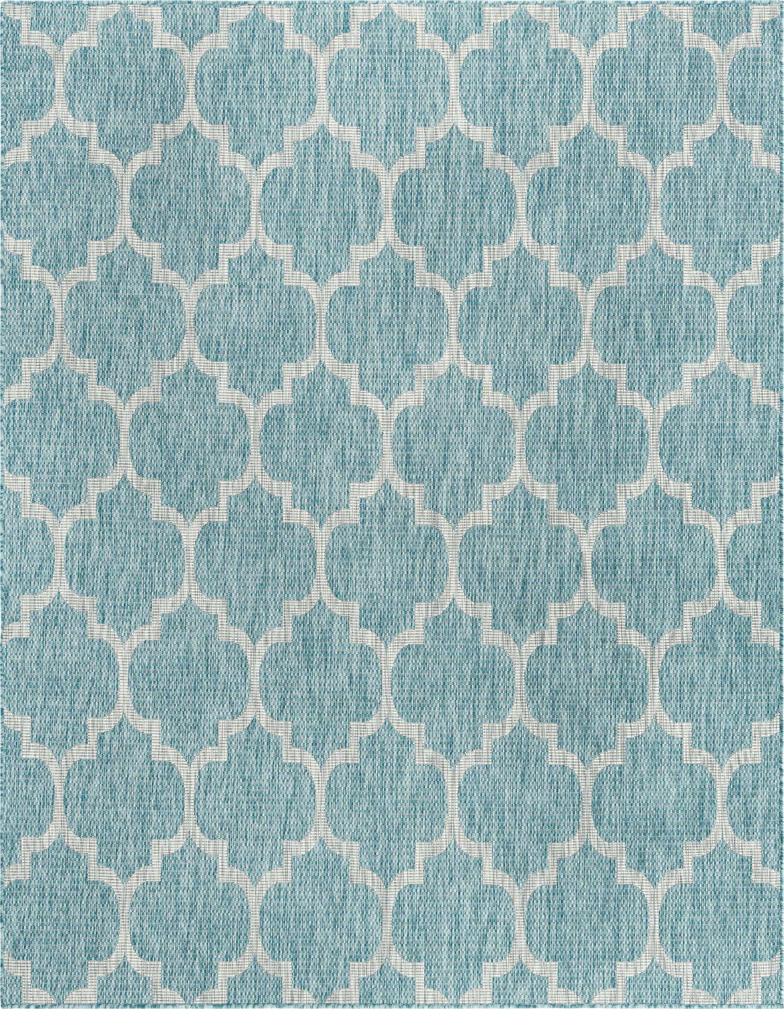 7' 10 x 7' 10 Easy-Clean Trellis Indoor / Outdoor Square Rug
