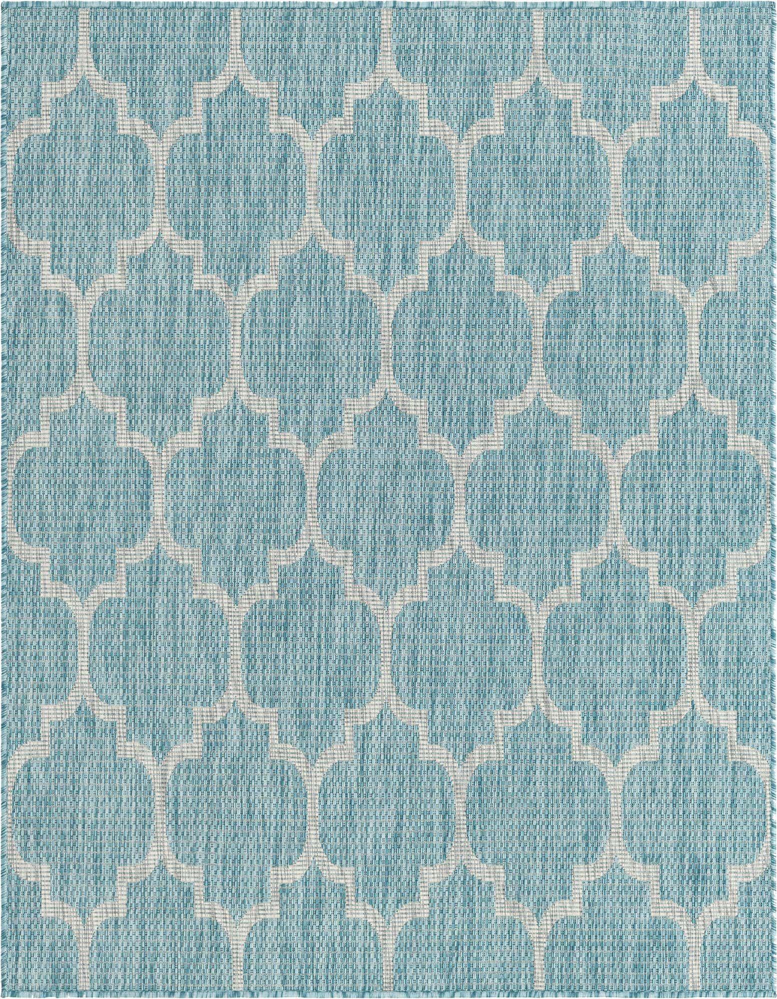 5' 3 x 5' 3 Easy-Clean Trellis Indoor / Outdoor Square Rug
