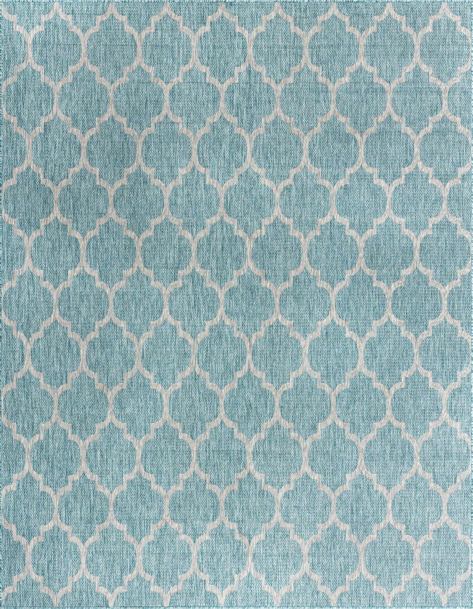 10' 8 x 10' 8 Easy-Clean Trellis Indoor / Outdoor Square Rug
