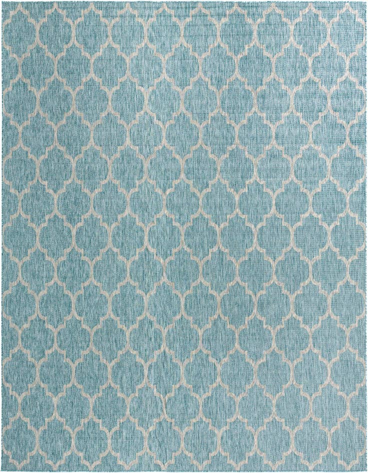Detail image of 13' x 13' Easy-Clean Trellis Indoor / Outdoor Square Rug