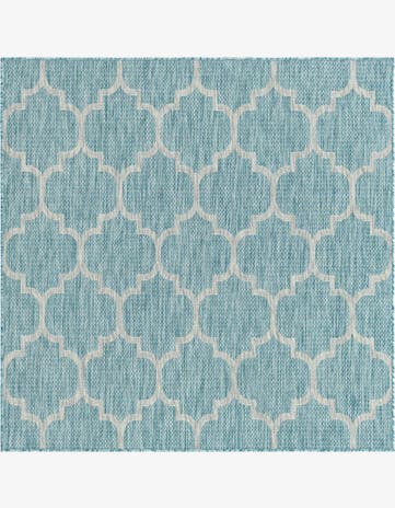 5' 3 x 5' 3 Easy-Clean Trellis Indoor / Outdoor Square Rug