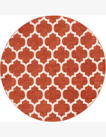 6' x 6' Arkwright · Trellis rug, terracotta and beige
