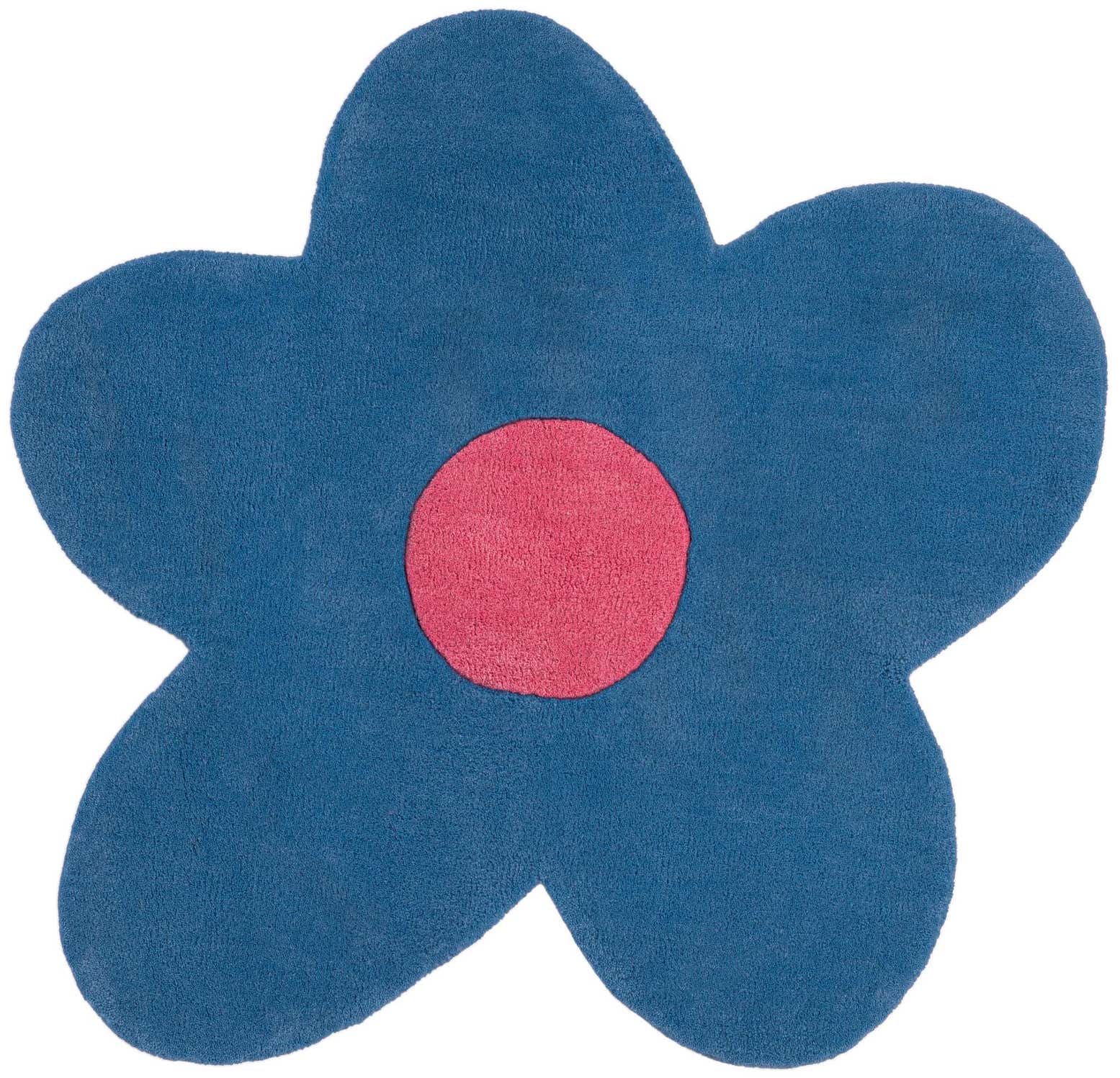 3' 1 x 3' 1 Ashgrove · Floral / botanical Wool Rug, royal blue