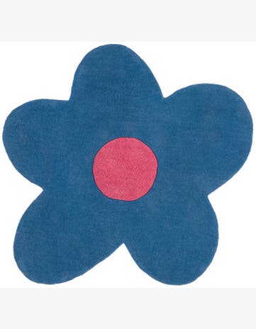 Ashgrove · Floral / botanical Wool Rug, royal blue