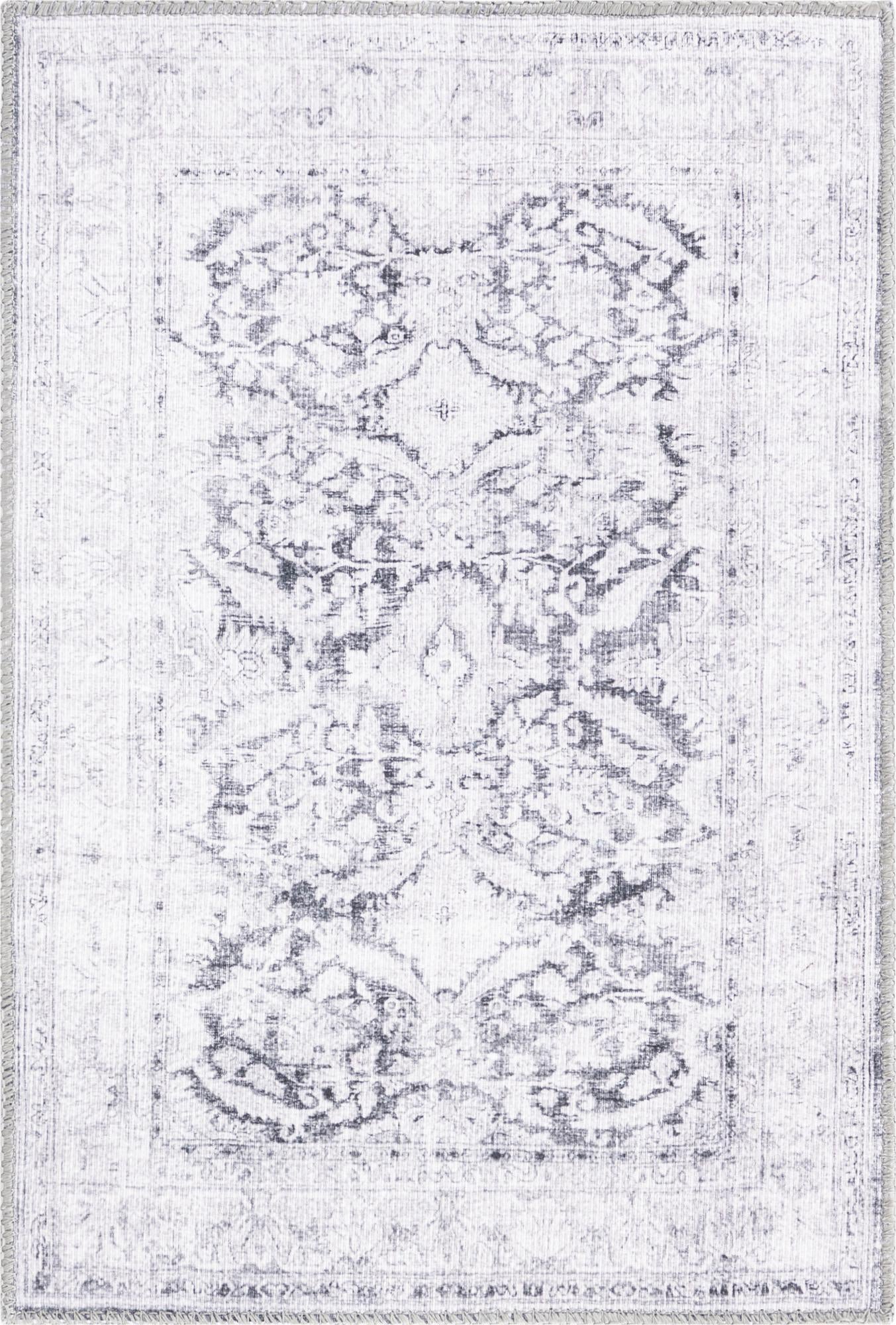 Augusta · Border Washable Rug, charcoal