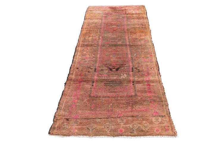 Detail image of 3' 5 x 7' 10 Hand Knotted Ultra Vintage Persian Wool Runner Rug