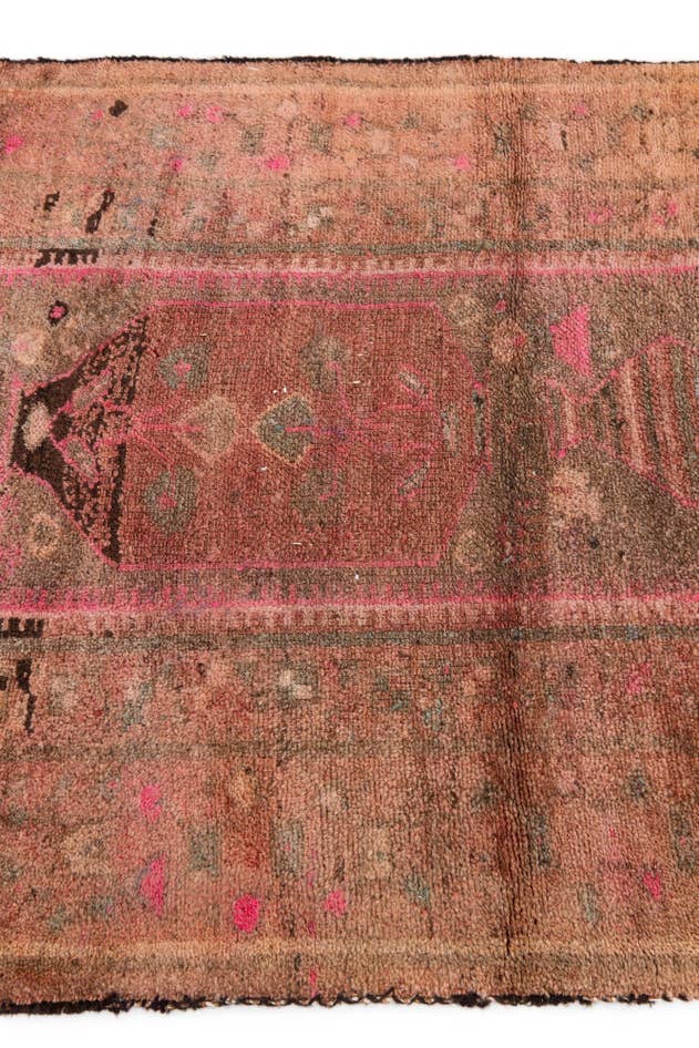Detail image of 3' 5 x 7' 10 Hand Knotted Ultra Vintage Persian Wool Runner Rug