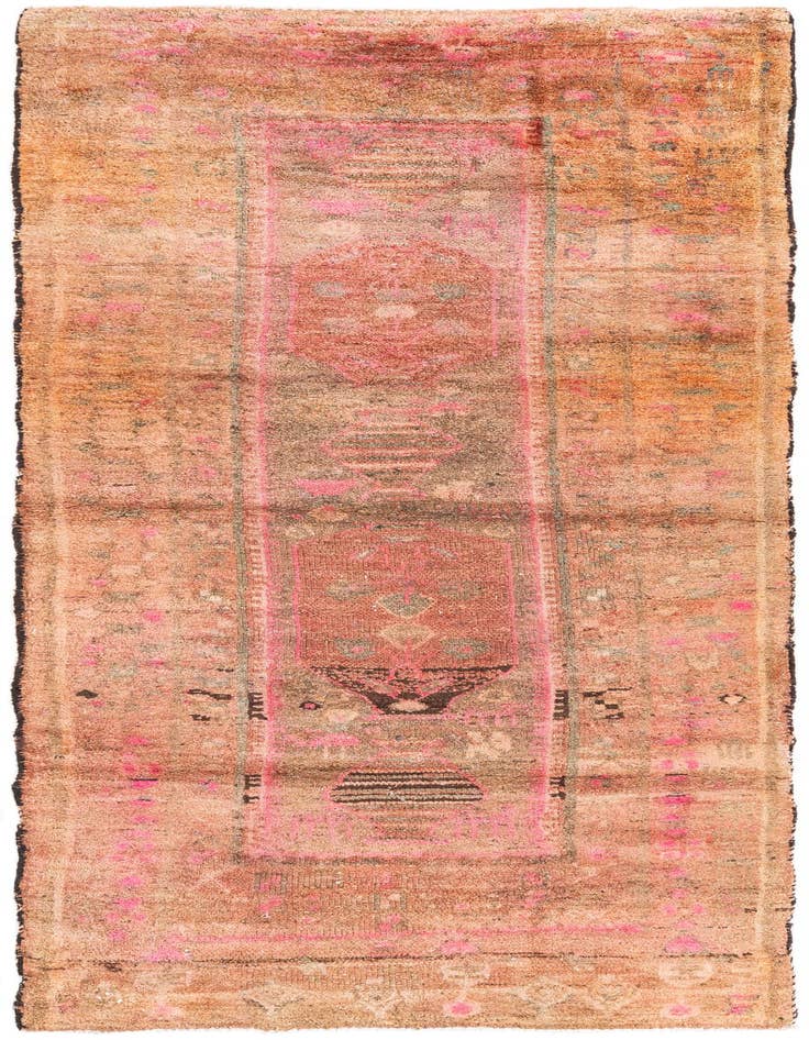Detail image of 3' 5 x 7' 10 Hand Knotted Ultra Vintage Persian Wool Runner Rug