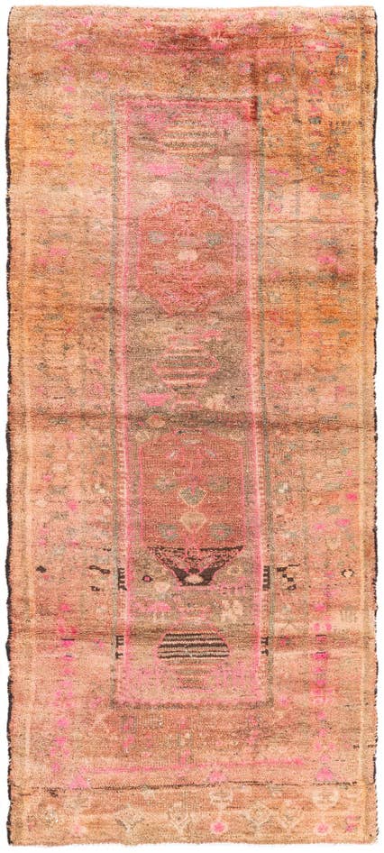 Detail image of 3' 5 x 7' 10 Hand Knotted Ultra Vintage Persian Wool Runner Rug