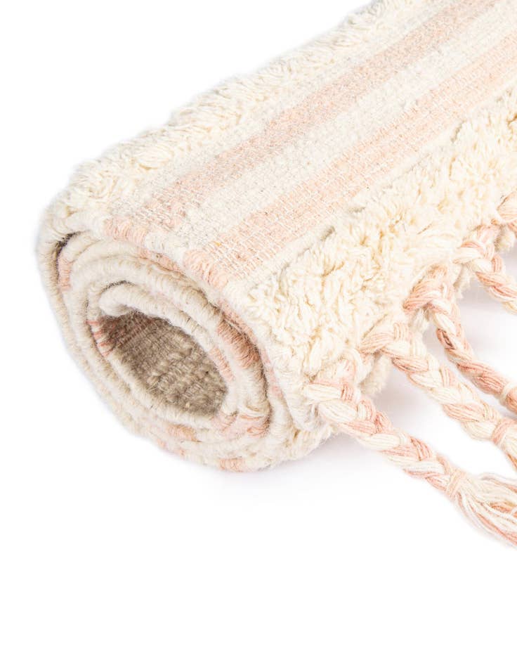 Detail image of Custom Baby Pink Hand Woven Arizona Wool Rug