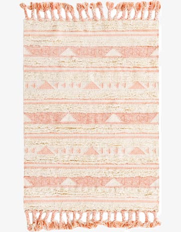 Baby Pink Hand Woven Arizona Wool Rug