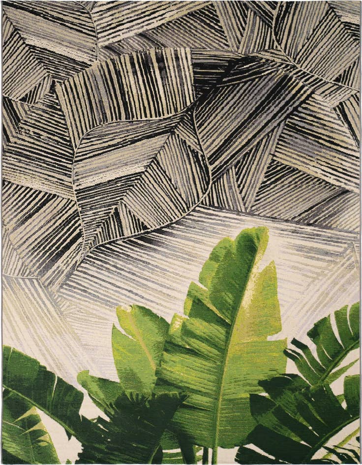 Detail image of 6' x 9' Easy-Clean Botanical Indoor / Outdoor Rug