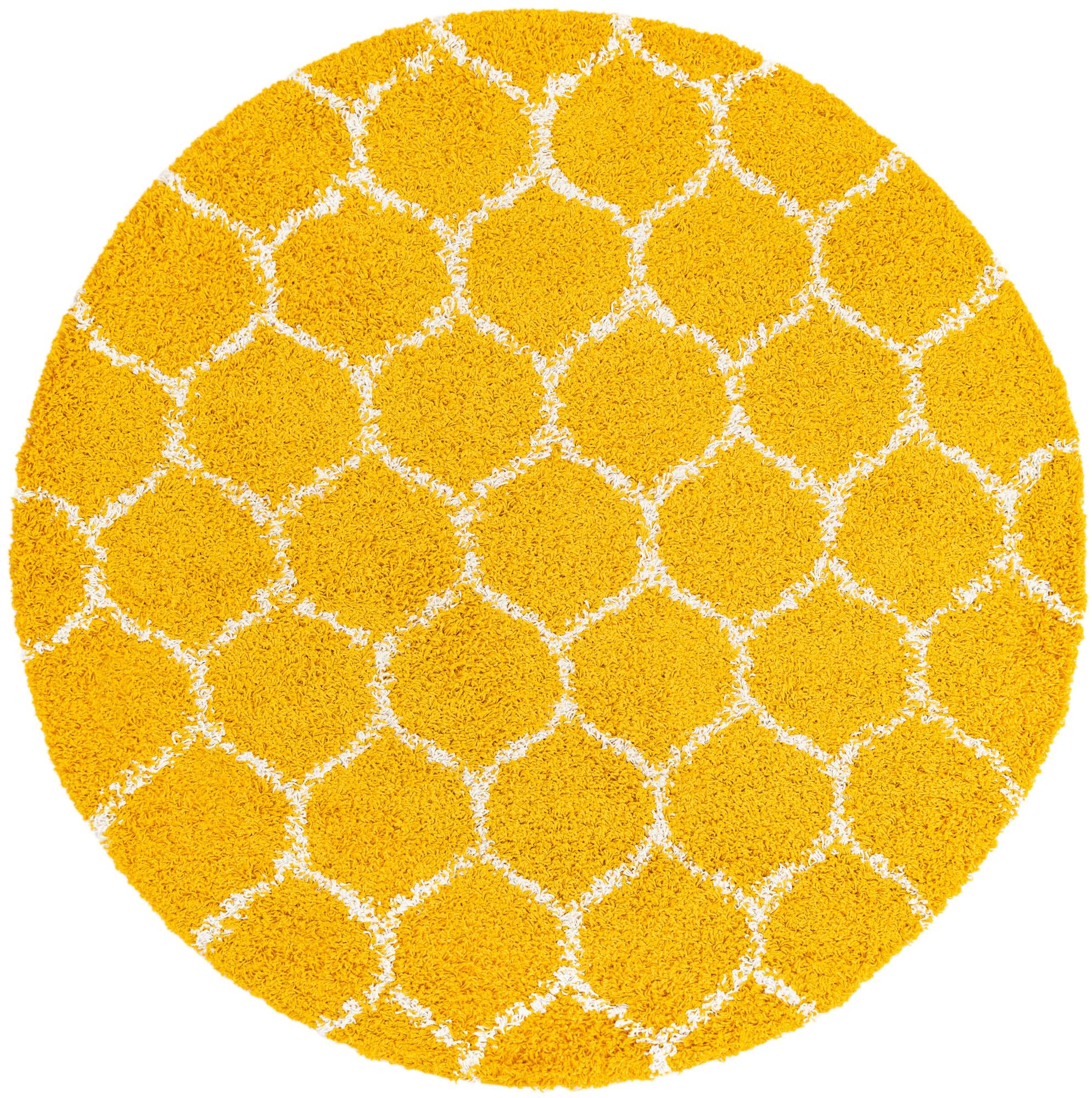 6' x 6' Barnett · Trellis Shag Rug, yellow