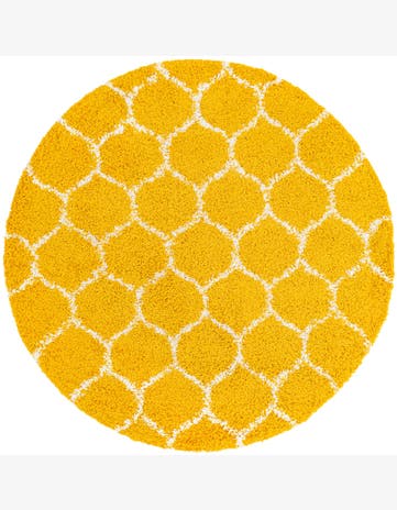 6' x 6' Barnett · Trellis Shag Rug, yellow