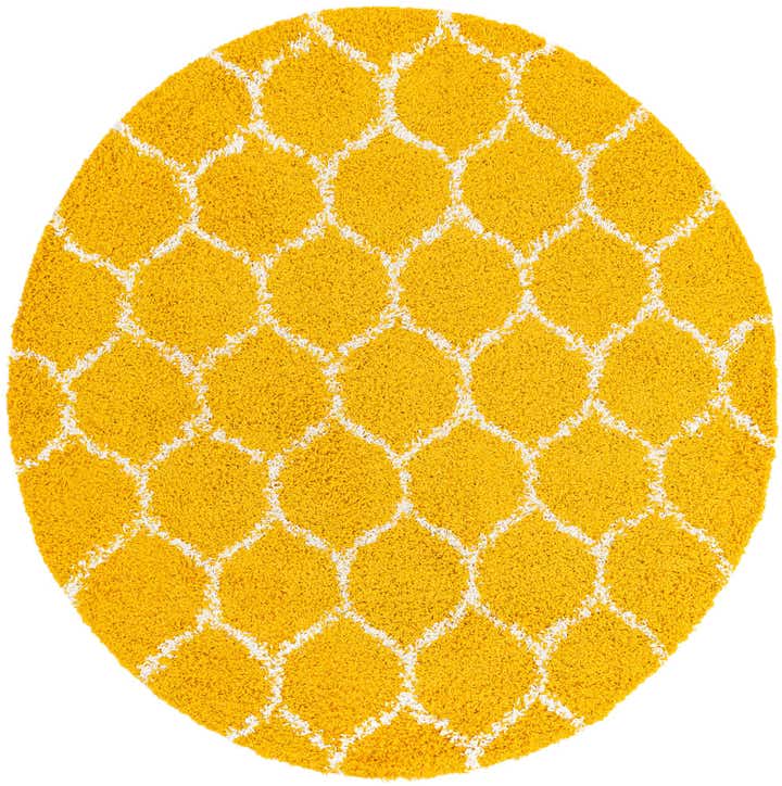6' x 6' Barnett · Trellis Shag Rug, yellow