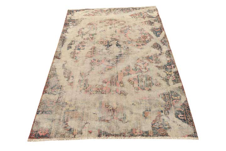4' x 6' 3 Hand Knotted Ultra Vintage Persian Wool Rug