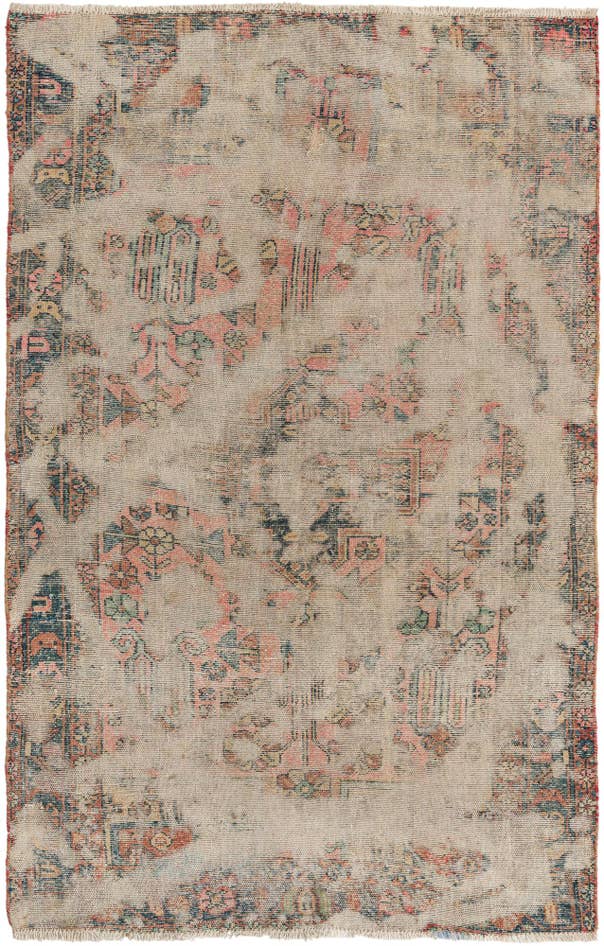 Detail image of 4' x 6' 3 Hand Knotted Ultra Vintage Persian Wool Rug