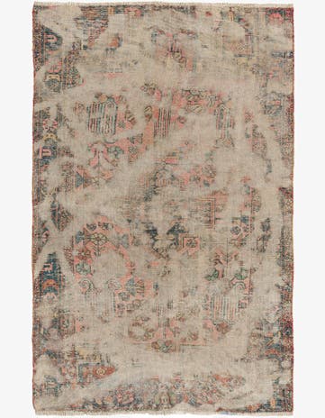 4' x 6' 3 Hand Knotted Ultra Vintage Persian Wool Rug