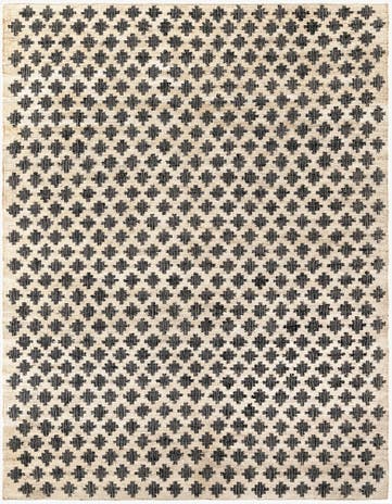 Beige and Black Hand Woven Kala Handwoven Jute Rug