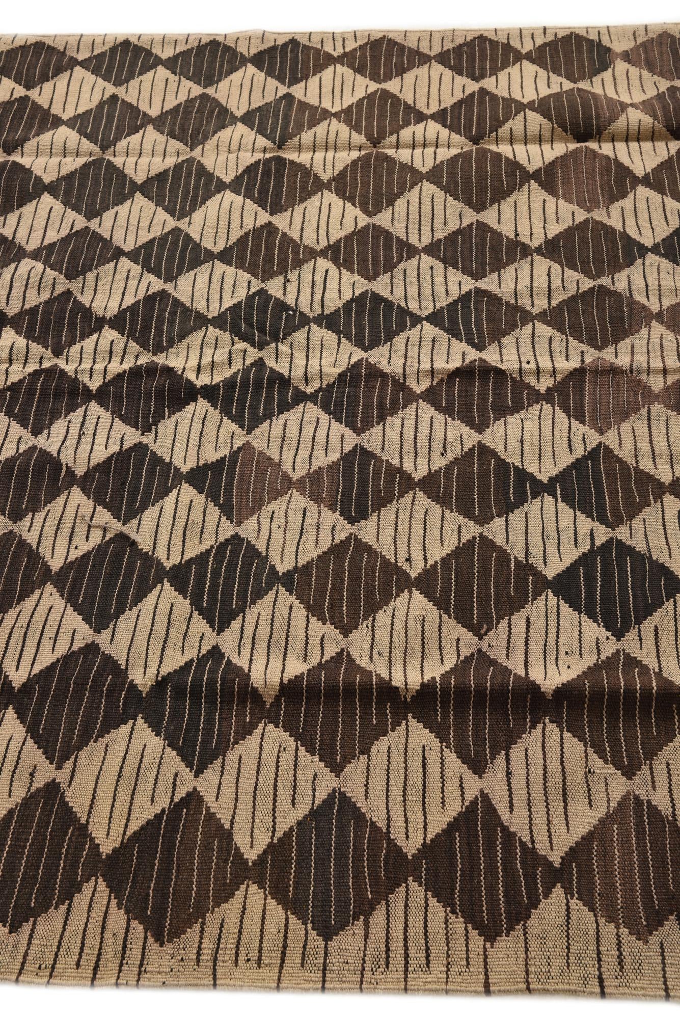 5' x 6' 4 Hand Woven Kilim Modern Wool Rug