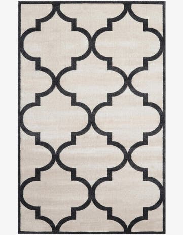 Beige and Black Lattice Rug
