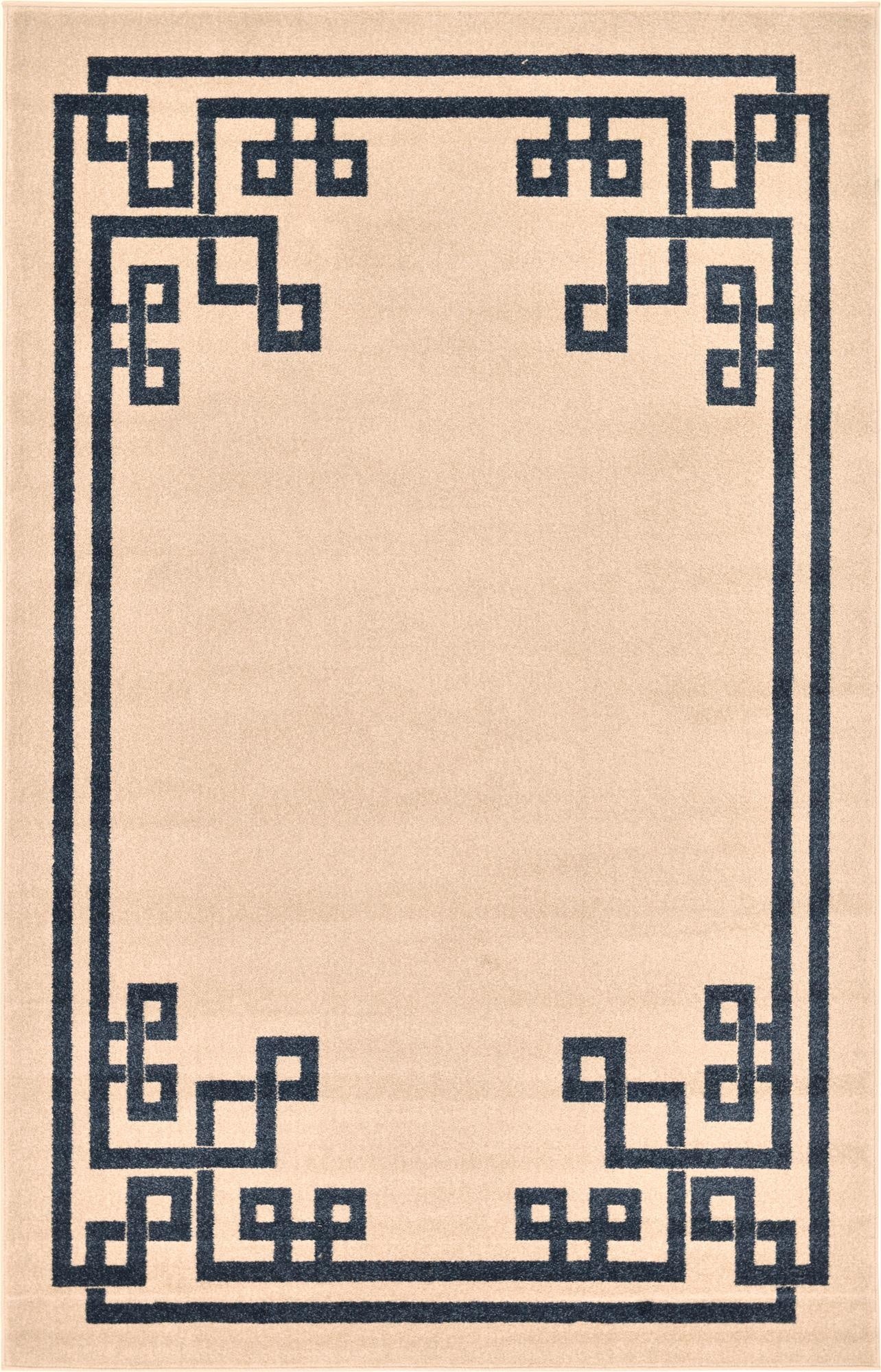 5' 3 x 8' Greek Key Rug