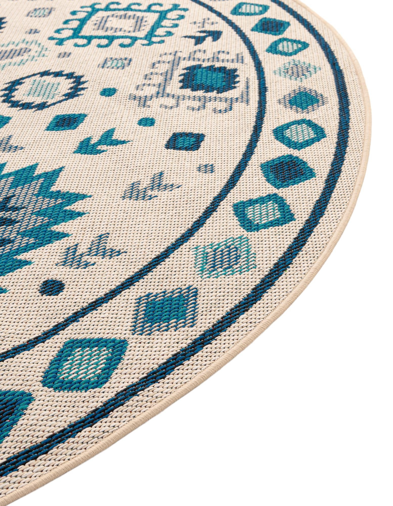 7' 10 x 7' 10 Easy-Clean Baja Indoor / Outdoor Round Rug